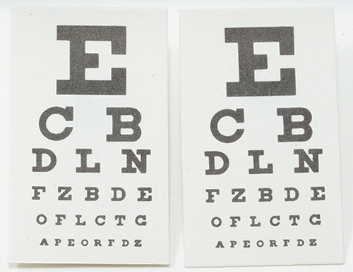 Dollhouse Miniature Eye Chart